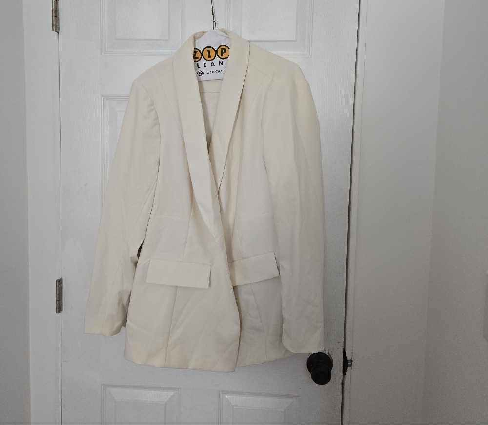 Womens Torrid Cream Blazer Classic Lapel Relaxed Fit